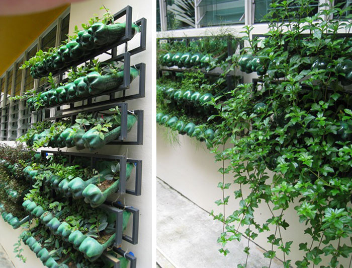 Beautiful vertical container gardens can be made for dirt cheap with ...